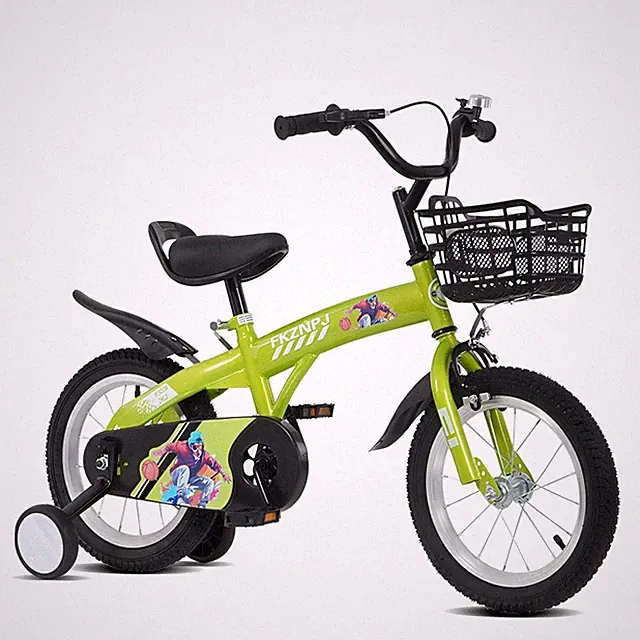 18 inch Kids Bike with training wheels for boys and girls aged 5-10 years,Green