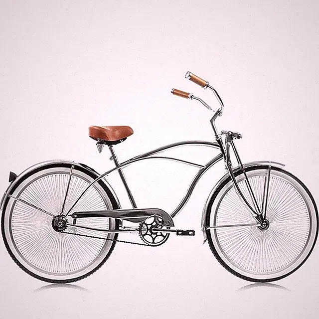 26" Chrome Beach Cruiser Bike Suspension Springer Fork Coaster Brake 140H Men