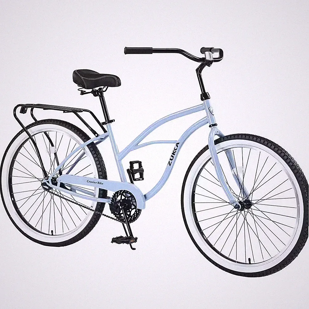 26 In. Outdoor Steel Single Speed Bike with Rear Cargo Rack for Flat and Easygoi