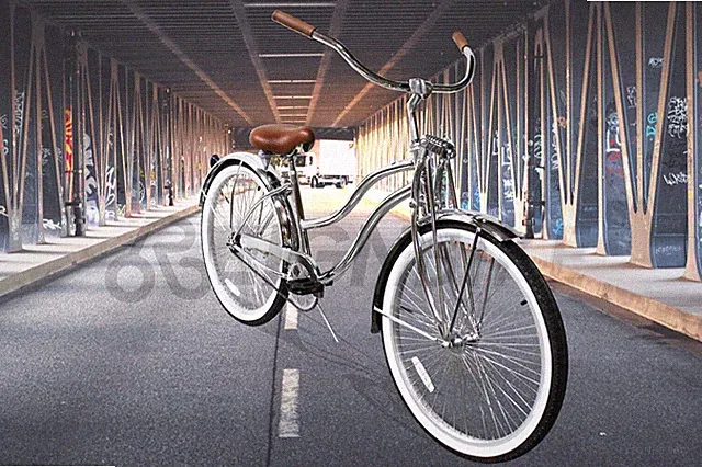26" inch Chrome Frame Beach Cruiser Springer Fork Fenders Coaster Brake Bicycle