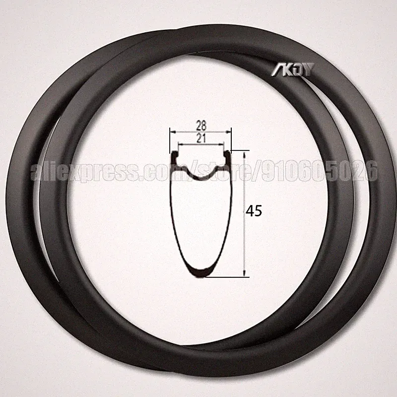 700C Road Bicycle Carbon Rims Disc/V Brake Tubeless Clincher Gravel Bike Wheel