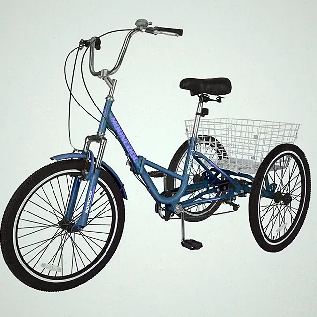 Adult Folding Tricycles, 7 Speed Folding Adult Trikes, 24 In. 3 Wheel Bikes, Fol