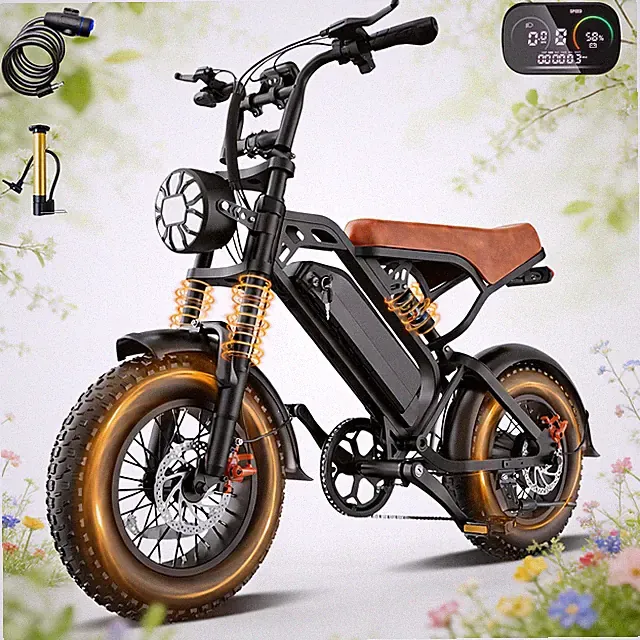 All-Terrain Fat Tire Electric Bike 749W 48V 13/15/18Ah 20-27.9 MPH 35 Mile Range