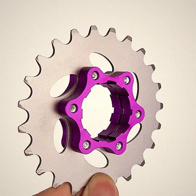 Anodized Flywheel Cog 16 to 23 Tooth for Fixed Gear Bicycles Purple Silver