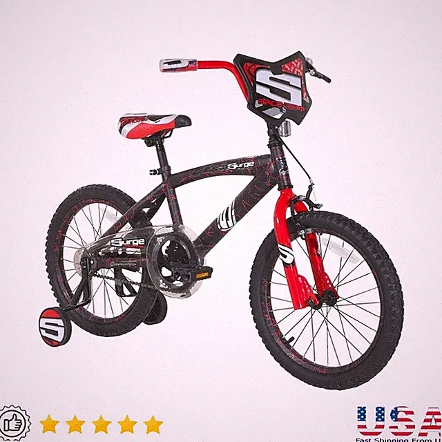 Boys 18in BMX Bike Adjustable Training Wheels Steel Frame Coaster Brake New