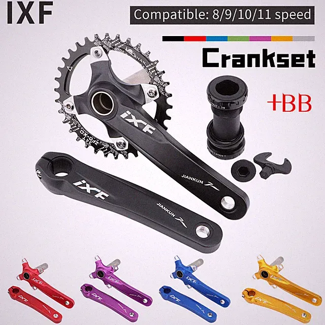 IXF MTB Bike Bicycle Crankset 34/36/38T Chainring 8/9/10/11 Speed 170mm 104BCD