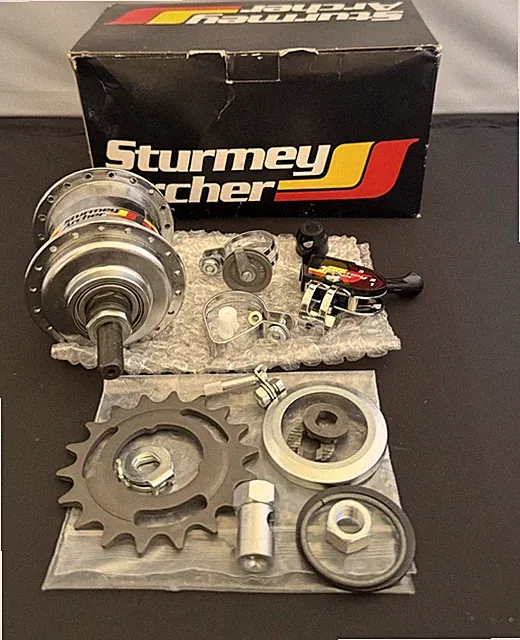 NOS Sturmey Archer 3 Speed Hub Bicycle 36H Schwinn Raleigh 70s