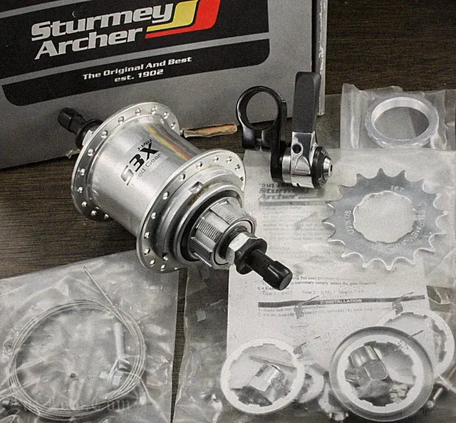 NOS Sturmey-Archer S3X 3 Speed Fixed Gear HUB 36h Track Bicycle Fixie RoadBike