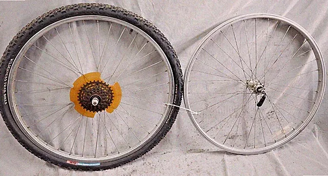 Suntour 26" MTB Bike Wheel Set Silver Joytech 6 Speed Freewheel Fast USA Shipper